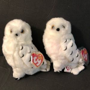 Ty Beanie Babies - Set of 2 Snow Owls